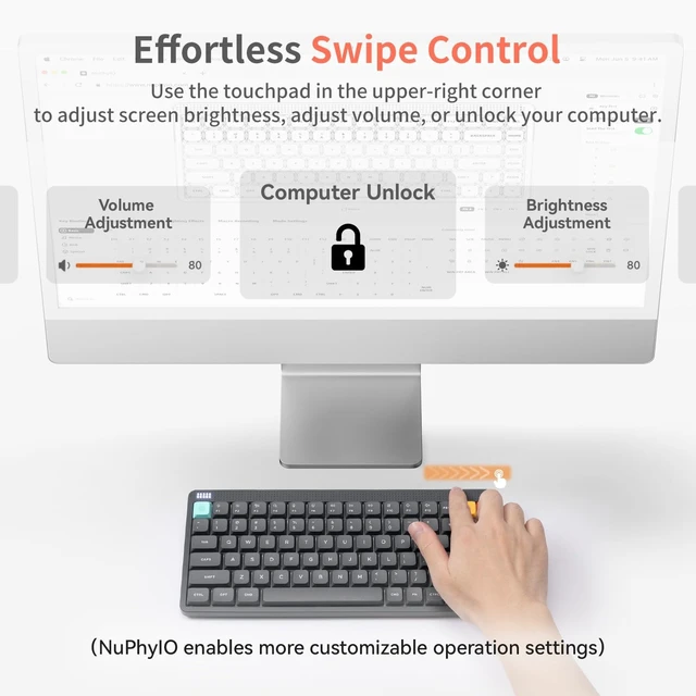 Alt view image 5 of 5 - nuphy Node75 Hot-swap Wireless Mechanical Keyboard Black-Red Nano Switch