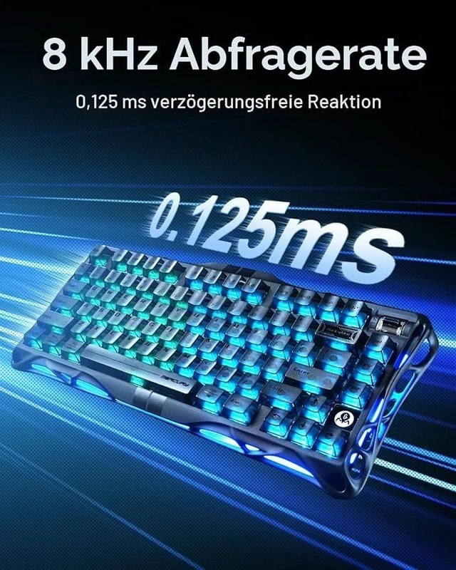 Alt view image 2 of 5 - GravaStar Mercury V75 Hall Effect Gaming Keyboard, 75% Wired Magnetic Switch Keyboard, 8000Hz Polling Rate, 0.005mm Rapid Trigger, Adjustable Actuation, UFO Magnetic Switches, Web-Based Driver