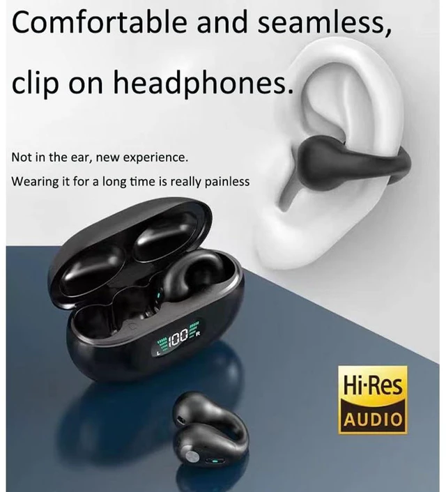 Alt view image 5 of 5 - REVGOZU Wireless Bone Conduction Headphones, Open-Ear Design, Bluetooth 5.0, Sports Headset (Black)