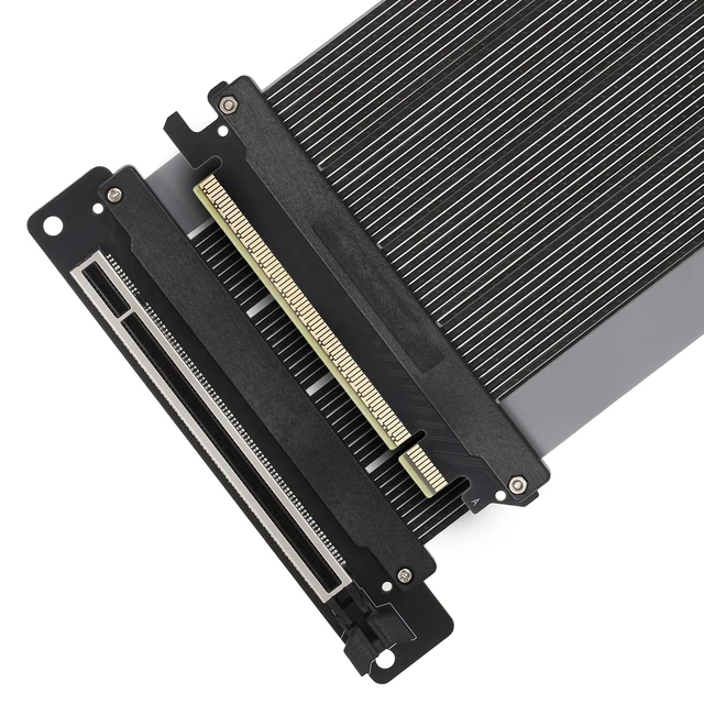Alt view image 2 of 5 - PCIe 5.0 X16 Riser Cable Graphics Card Extension Cable, Vertical Mount GPU Riser Cable for PC Case, Support PCI Express 5.0/4.0/3.0, High-Speed Shielded Flex Ribbon (20CM,Right angle-90 degrees)