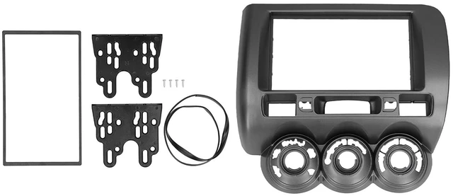 Main image of Double DIN Installation Dash Kit, Fydun Black ABS 2 Din Stereo Audio Fascia Panel Navigation Fascia Car Stereo Frame for Fit/for Jazz 02-08 Manual AC RHD