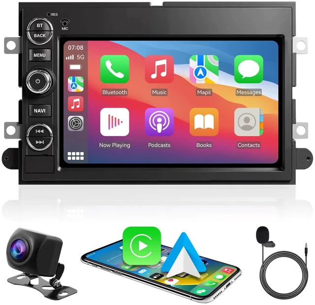 Main image of Car Stereo for Ford F150 F250 F350 Fusion Edge Explorer Taurus Freestar, 7-Inch Touch Screen MP5 Player with Apple Carplay, Android Auto, Bluetooth