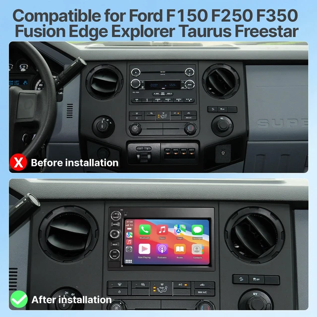 Alt view image 2 of 5 - Car Stereo for Ford F150 F250 F350 Fusion Edge Explorer Taurus Freestar, 7-Inch Touch Screen MP5 Player with Apple Carplay, Android Auto, Bluetooth