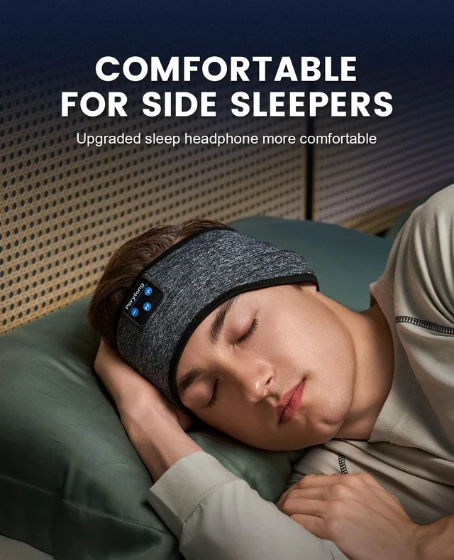 Alt view image 2 of 5 - Bluetooth Headband Earphones with Charging, Ultra-Soft Headband for Sleeping, Side Sleepers, Insomnia, Workout, Jogging, Yoga, Air Travel & Meditation - The Gift for Men & Women Who Want Music