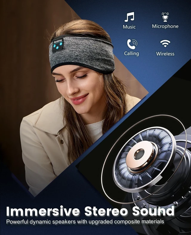 Alt view image 4 of 5 - Bluetooth Headband Earphones with Charging, Ultra-Soft Headband for Sleeping, Side Sleepers, Insomnia, Workout, Jogging, Yoga, Air Travel & Meditation - The Gift for Men & Women Who Want Music