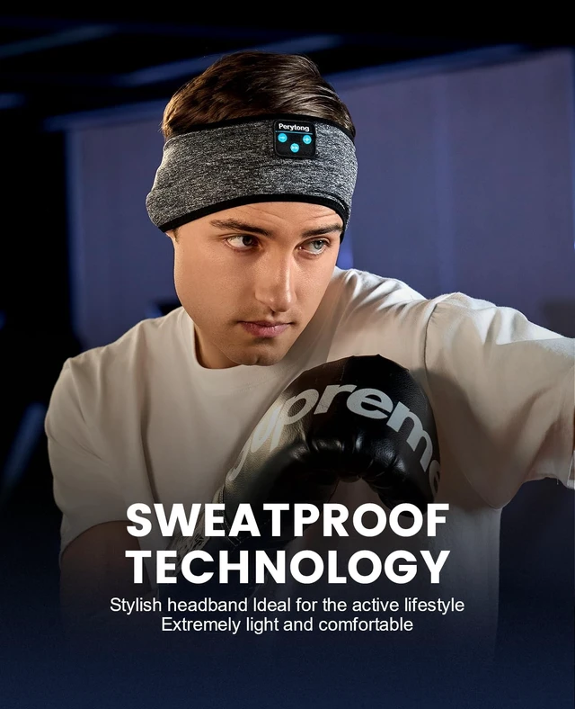 Alt view image 3 of 5 - Bluetooth Headband Earphones with Charging, Ultra-Soft Headband for Sleeping, Side Sleepers, Insomnia, Workout, Jogging, Yoga, Air Travel & Meditation - The Gift for Men & Women Who Want Music