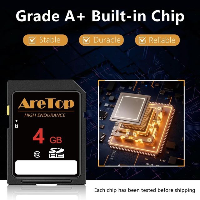 Alt view image 3 of 5 - SD Card 4GB 10 Pack, AreTop Class 10 SDHC Memory Card