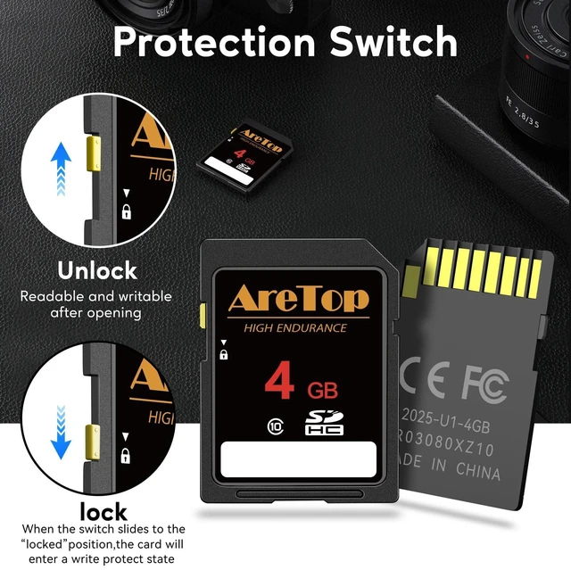 Alt view image 4 of 5 - SD Card 4GB 10 Pack, AreTop Class 10 SDHC Memory Card