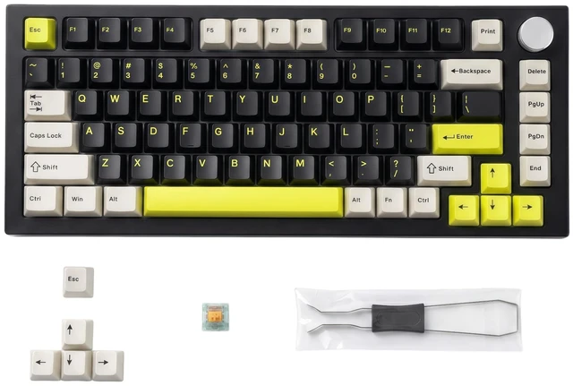 Main image of LAGWKX 75% Hot Swappable Mechanical Keyboard, Gasket Mount Wired Compact TKL Layout, RGB Backlit Custom Keyboard for PC Laptop Windows Gamers,Typing(Black)