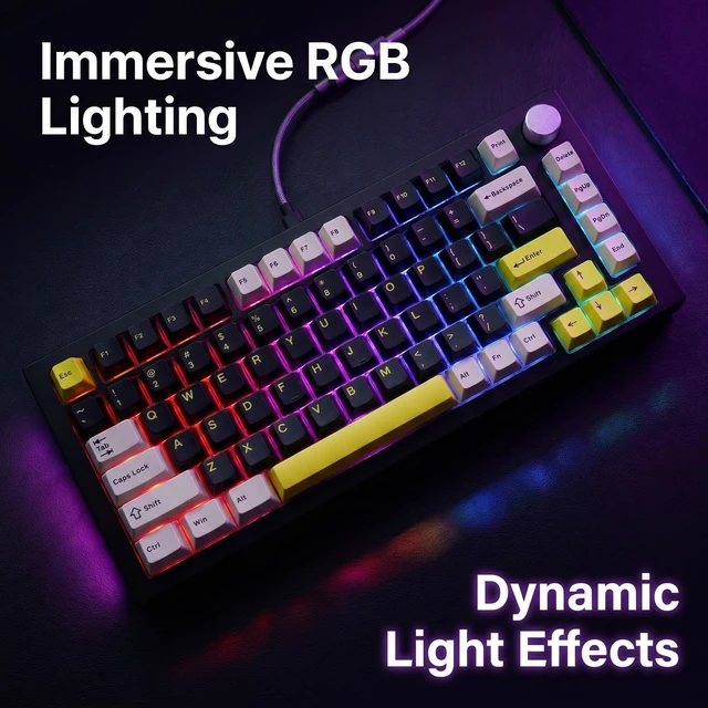 Alt view image 3 of 5 - LAGWKX 75% Hot Swappable Mechanical Keyboard, Gasket Mount Wired Compact TKL Layout, RGB Backlit Custom Keyboard for PC Laptop Windows Gamers,Typing(Black)