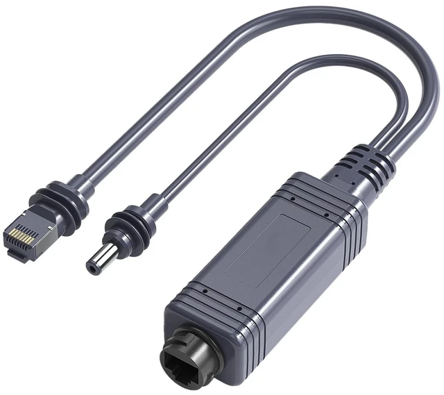 Main image of Eujgoov High Power 100W PoE Splitter Gigabit Ethernet Adapter 100m Transfer Distance for Security Cameras VoIP Phones Fast Data Transfer Isolation Design Easy Setup