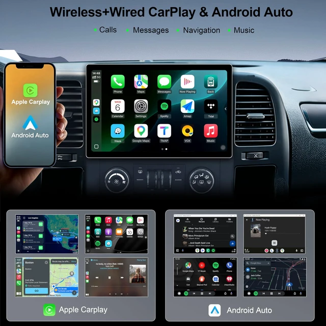 Alt view image 3 of 5 - 11.5 Inch 8 Core 4GB+64GB Car Radio Stereo for Chevy Silverado 2007-2013 GMC Sierra Yukon, 2K Touchscreen Android 13 Head Unit with Wireless CarPlay & Android Auto, AHD Backup Camera, AM/FM Rad