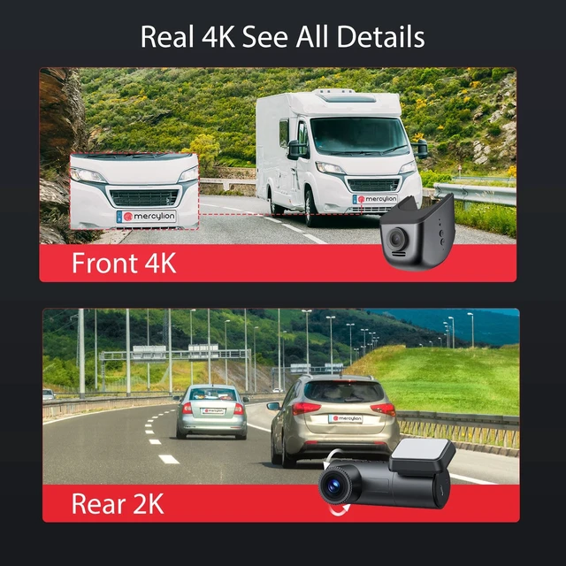 Alt view image 4 of 5 - Mercylion G349 4K+2K Car Dash Cam Front and Rear,Integrated Dash Camera for Toyota Camry 2021-2025,OEM Factory Look, UHD 3840P Video, Built-in WiFi & APP,FREE128G