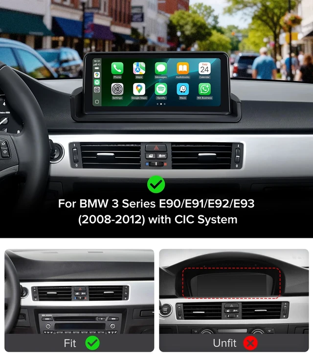 Alt view image 3 of 5 - 10.25" Linux CarPlay Screen Radio for BMW 3 Series (08-12) CIC System