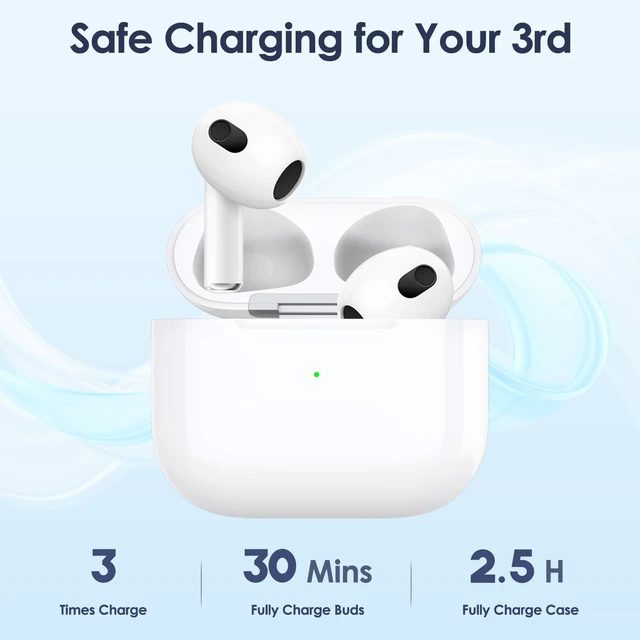 Alt view image 3 of 5 - Wireless Charging Case Replacement Charging Case for AirPods 3rd Generation Charging case, Only Compatible with AirPod 3rd Gen Charging Case (Not Pro 3), with Blue-Tooth Sync Button,(L-Port)
