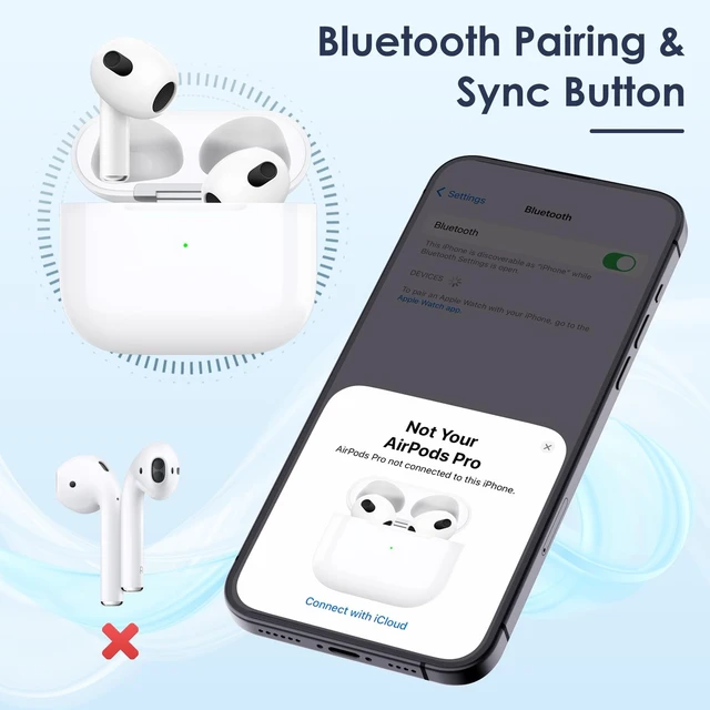 Alt view image 4 of 5 - Wireless Charging Case Replacement Charging Case for AirPods 3rd Generation Charging case, Only Compatible with AirPod 3rd Gen Charging Case (Not Pro 3), with Blue-Tooth Sync Button,(L-Port)