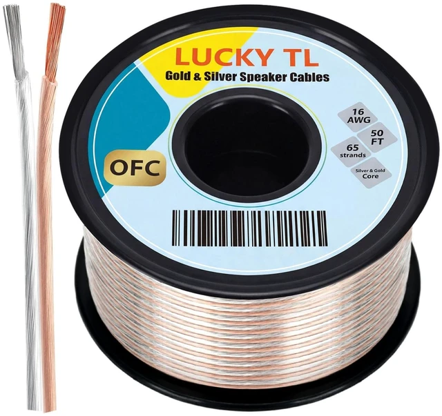 Main image of LUCKY TL 16 Gauge Speaker Wire Cable, OFC(Oxygen-Free Copper),50 ft Spool