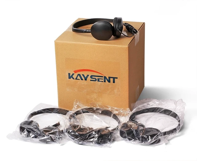 Main image of Kaysent Wholesale Bulk Low Cost Earphone Earbuds Headphones (KHP-50) 50 Pack Wholesale Headphone for School,Airplane,Hospital,Students,Kids and Adults