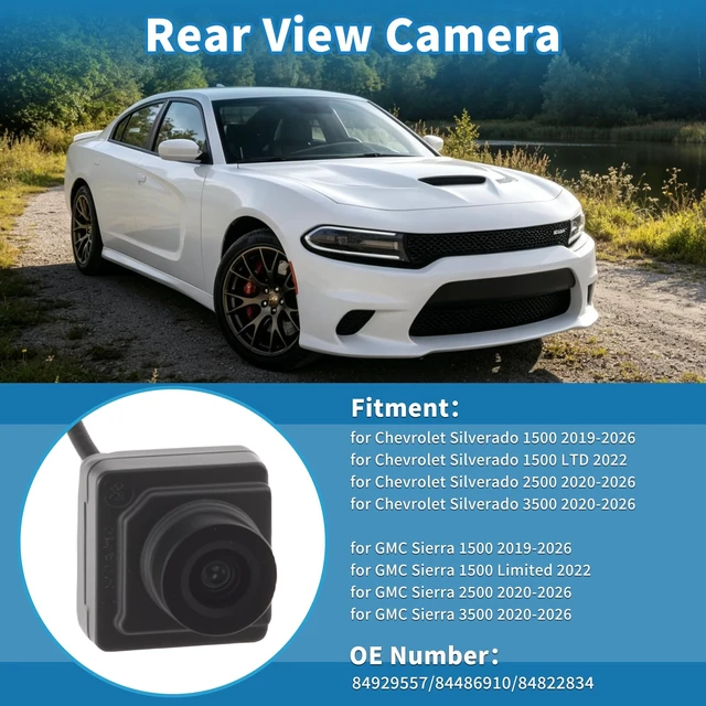 Alt view image 2 of 5 - A ABSOPRO Rear Camera for Chevy for GMC for Sierra Silverado 1500 2500 3500