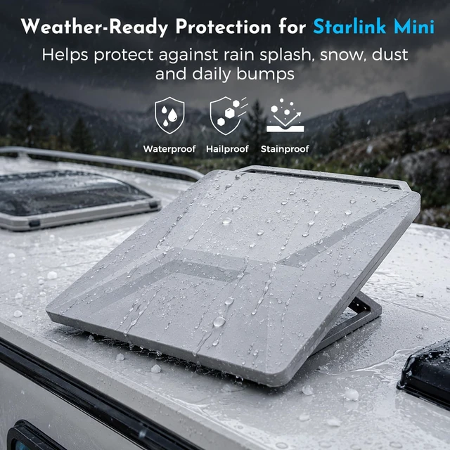 Alt view image 4 of 5 - OXLION Starlink Mini Protective Cover, Silicone Case for Starlink Mini Dish with Ventilated Honeycomb Design, Weather-Resistant Shock-Absorbing Protector for RV, Camping and Travel
