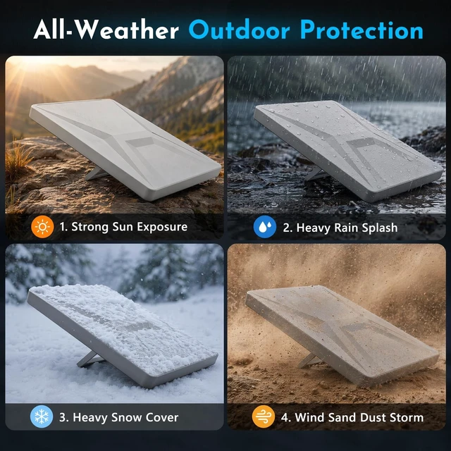 Alt view image 5 of 5 - OXLION Starlink Mini Protective Cover, Silicone Case for Starlink Mini Dish with Ventilated Honeycomb Design, Weather-Resistant Shock-Absorbing Protector for RV, Camping and Travel
