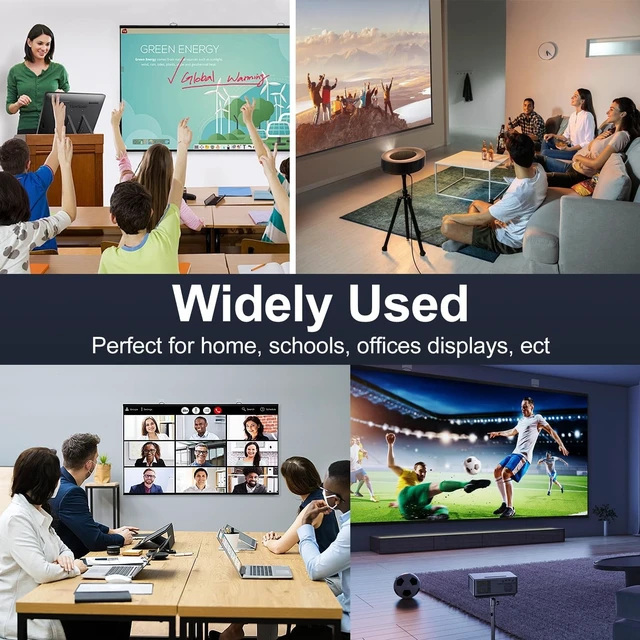 Alt view image 5 of 5 - 100 Inch Projector Screen, Anti Light, 16:9 Roll-Up for Mid/Long Throw
