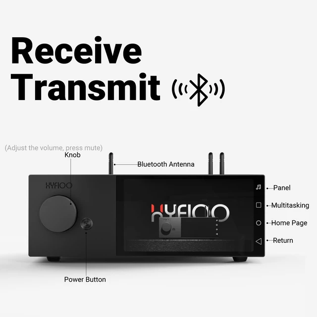Alt view image 4 of 5 - HYFIOO DM100 Music Streamer Android 14 System 5.5" LCD Touchscreen, 8+64GB