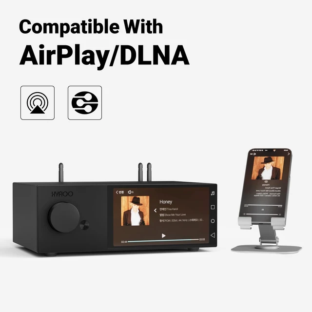 Alt view image 3 of 5 - HYFIOO DM100 Music Streamer Android 14 System 5.5" LCD Touchscreen, 8+64GB