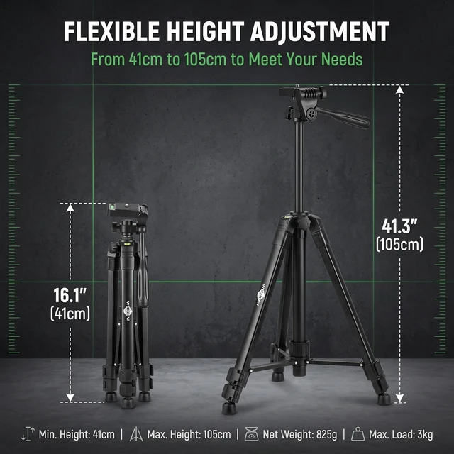 Alt view image 5 of 5 - Lightweight Portable Adjustable Tripod for Laser Level, Black 50Inch