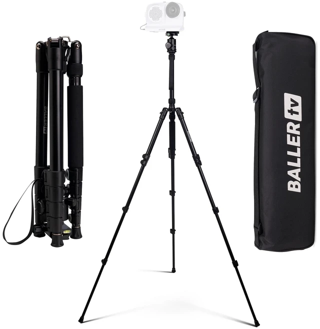 Main image of Ultra Portable 80 Aluminum Tripod Stand Official BallerCam Accessory, Lightweight 5-Section Travel Tripod with Ball Head, Folds to 16.5, Max Load 35lb
