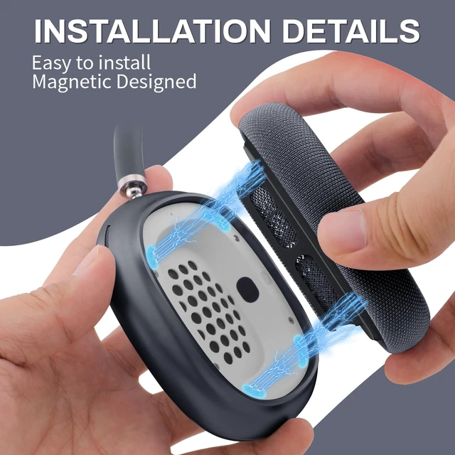 Alt view image 3 of 5 - Ear Cushions for AirPods Max, Original Silicone Noise Reduction (Midnight)