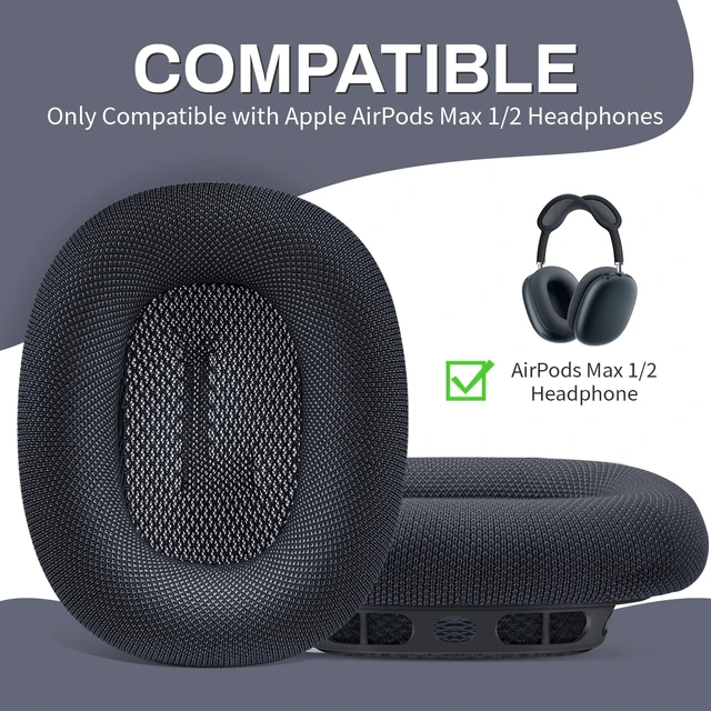 Alt view image 5 of 5 - Ear Cushions for AirPods Max, Original Silicone Noise Reduction (Midnight)
