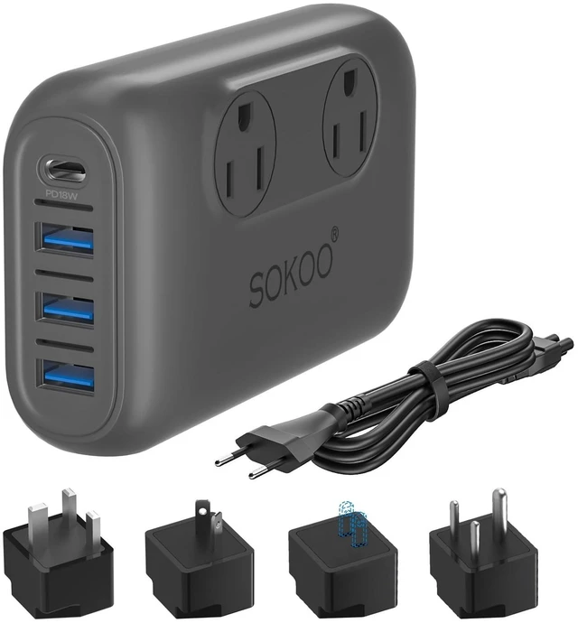 Main image of SOKOO 230-Watt Step Down 100-220V to 110V Voltage Converter