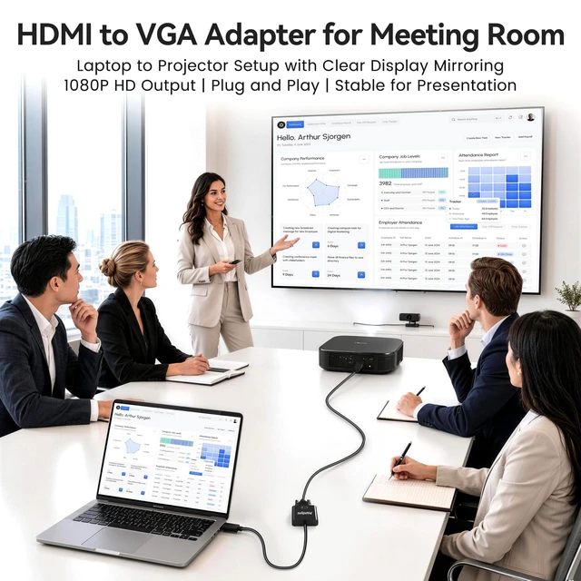 Alt view image 4 of 5 - PrismSync HDMI to VGA Adapter 10-Pack for Laptop to Projector 1080p