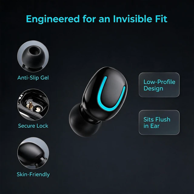 Alt view image 4 of 5 - Sleep Invisible Wireless Noise Cancelling Earbuds for Side Sleepers