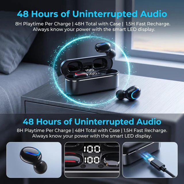 Alt view image 5 of 5 - Sleep Invisible Wireless Noise Cancelling Earbuds for Side Sleepers