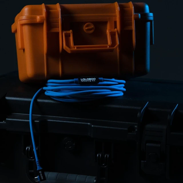 Alt view image 2 of 5 - Loloboo Tethering Cable, 10Gbps, USB-C Tethering, Triple-Shielded, Blue (16.4, feet)