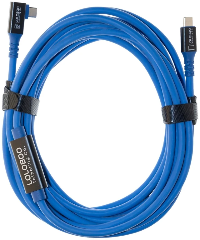 Main image of Loloboo Tethering Cable, 10Gbps, USB-C Tethering, Triple-Shielded, Blue (16.4, feet)