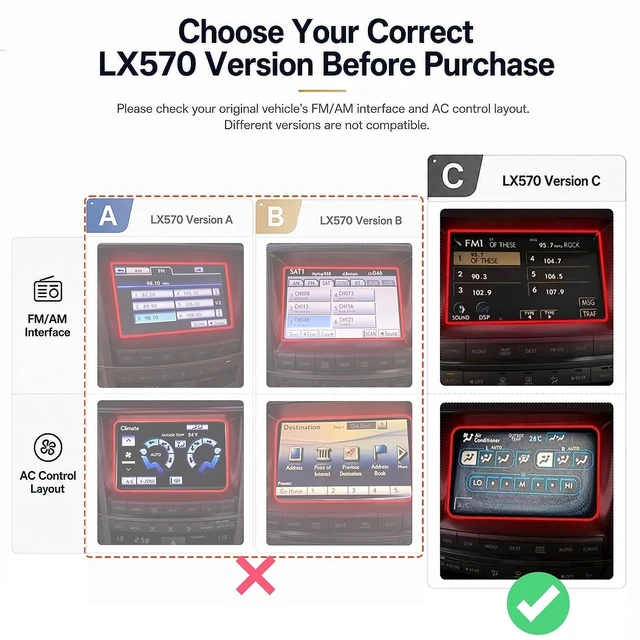 Alt view image 2 of 5 - OEM-Style Android 14 Car Stereo for Lexus LX570 2008-2015, 6G+128G, Type C