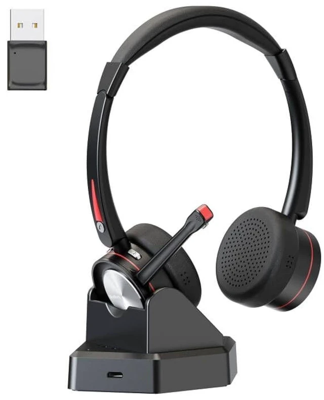 Main image of Beebang Bluetooth Headset with Microphone & Mute Button, 40H Working Time, Noise Canceling Wireless Headset with USB Adapter for PC Work Office Laptop Teams Conference Meeting Call Center