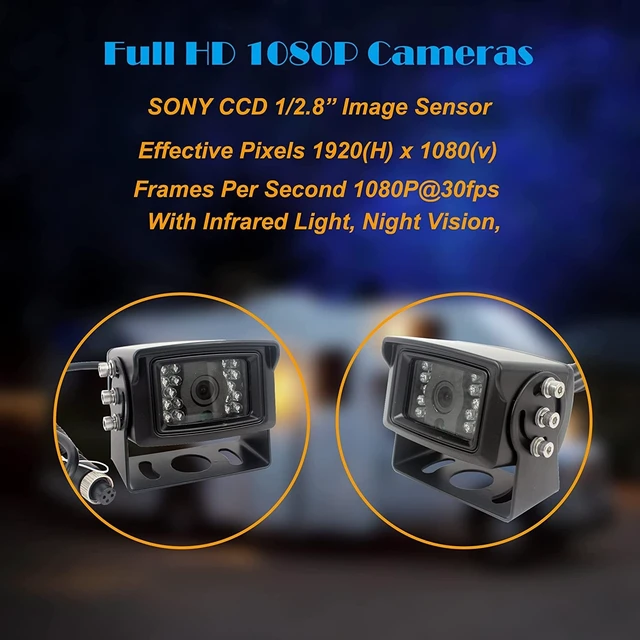 Alt view image 4 of 5 - CAMSLEAD 9 inch Monitor 1080P Rear View Camera System with Wired, DVR Recorder, Support 256GB SD Card, 4 Channel Input, Quad Split Screen, 1080P Backup Camera for Trucs, Trailer, Motorhome, Caravans