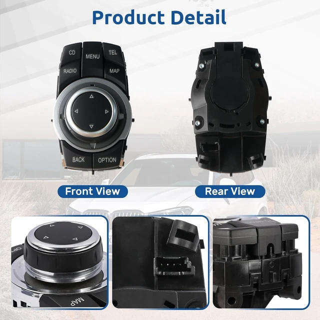 Alt view image 4 of 5 - 65829231116 4 Pin Media Switch Controller Joystick for BMW 1 E82 3 E90 X1 E84 X5 E70 X6 E71 Replacement for Replace 923111601 9231116 01 9231116 01