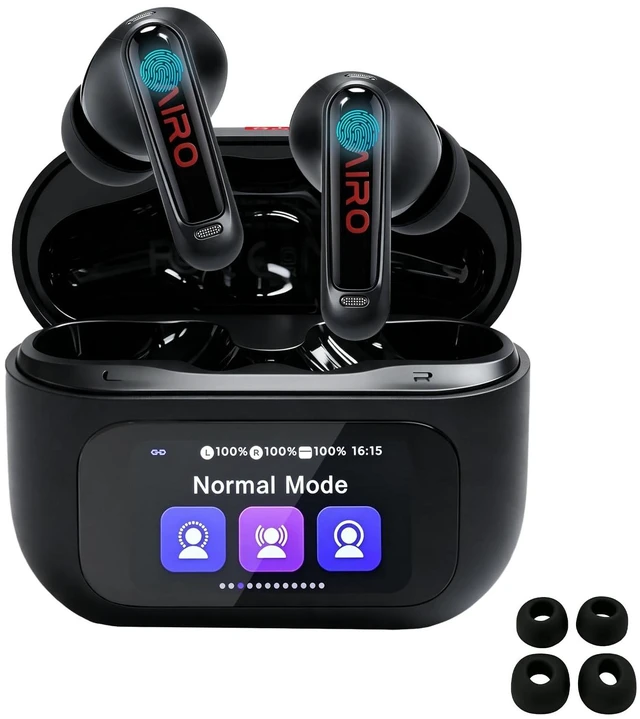 Main image of AIRO Duo Touch Screen Wireless Earbuds, Bluetooth 5.4 ANC in-Ear Headphones