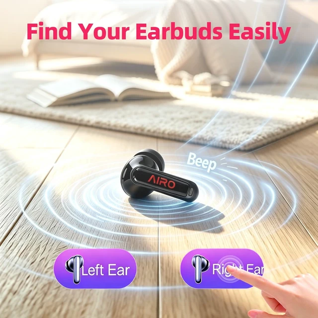 Alt view image 5 of 5 - AIRO Duo Touch Screen Wireless Earbuds, Bluetooth 5.4 ANC in-Ear Headphones