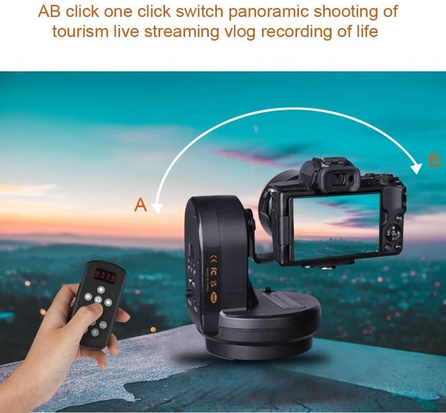 Alt view image 5 of 5 - Venidice YT-800 Remote Control Pan Tilt Head, Automatic Motorized Rotating Panoramic Head for Smartphones/DSLR Cameras/Action Cameras (Limited Weight Under 1kg)