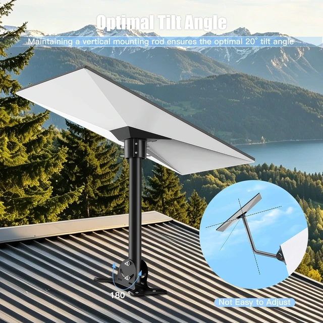 Alt view image 4 of 5 - Roof Mount Compatible with Starlink Gen3 V3 Gen4 Gen4X, Aluminum Wall Mount