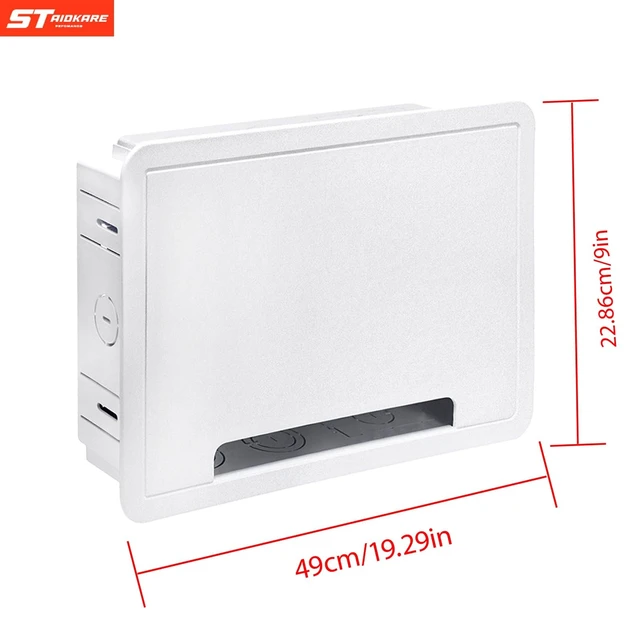 Alt view image 4 of 5 - 9" Recessed in-Wall Media Box with Outlet - Cable Management Enclosure for TV, WiFi Router & Network Devices - Flush Mount Wall Box for Samsung One Connect, Streaming Players (White)