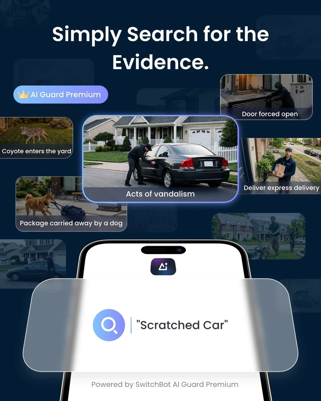 Alt view image 4 of 5 - SwitchBot 3K PTZ Outdoor Security Camera, AI Video Search, Scene Alert & Daily Activity Report, 360 Auto Tracking, 5MP, 2.4GHz WiFi, Compatible with Alexa, Google, HA Through RTSP