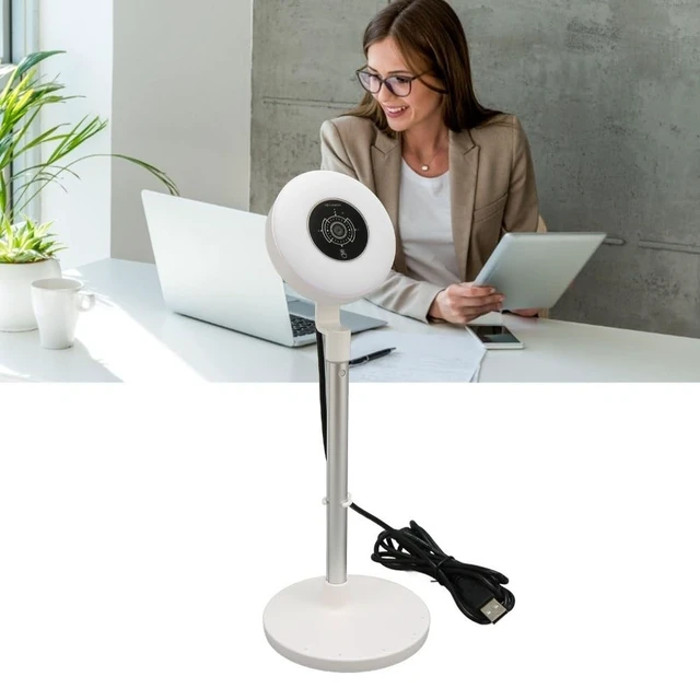 Alt view image 4 of 5 - Anu Limen & Phone Holder, 1080P Built in Microphone Autofocus Multifunctional 3 Adjustable Light Modes Retractable Pole USB Webcam for Online Course(White)