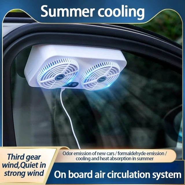 Alt view image 2 of 5 - High-Quality Solar Powered Car Fan - Efficient Cooling, 2.4V, 5W USB Connection, Revolutionizes Car Air Circulation for Supreme Comfort